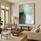 Gray Green Abstract Textures Painting with Subtle Tones WINK651