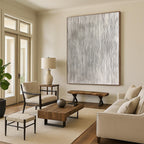 Grey Wavy Lines Minimalist Abstract Painting for Calm Spaces GAB1471