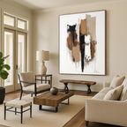 Neutral Abstract Composition Painting for Minimalist Bedrooms GAB1142