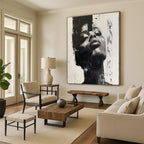 Black - White Abstract Portrait Painting for Edgy Urban Art Galleries HENG139