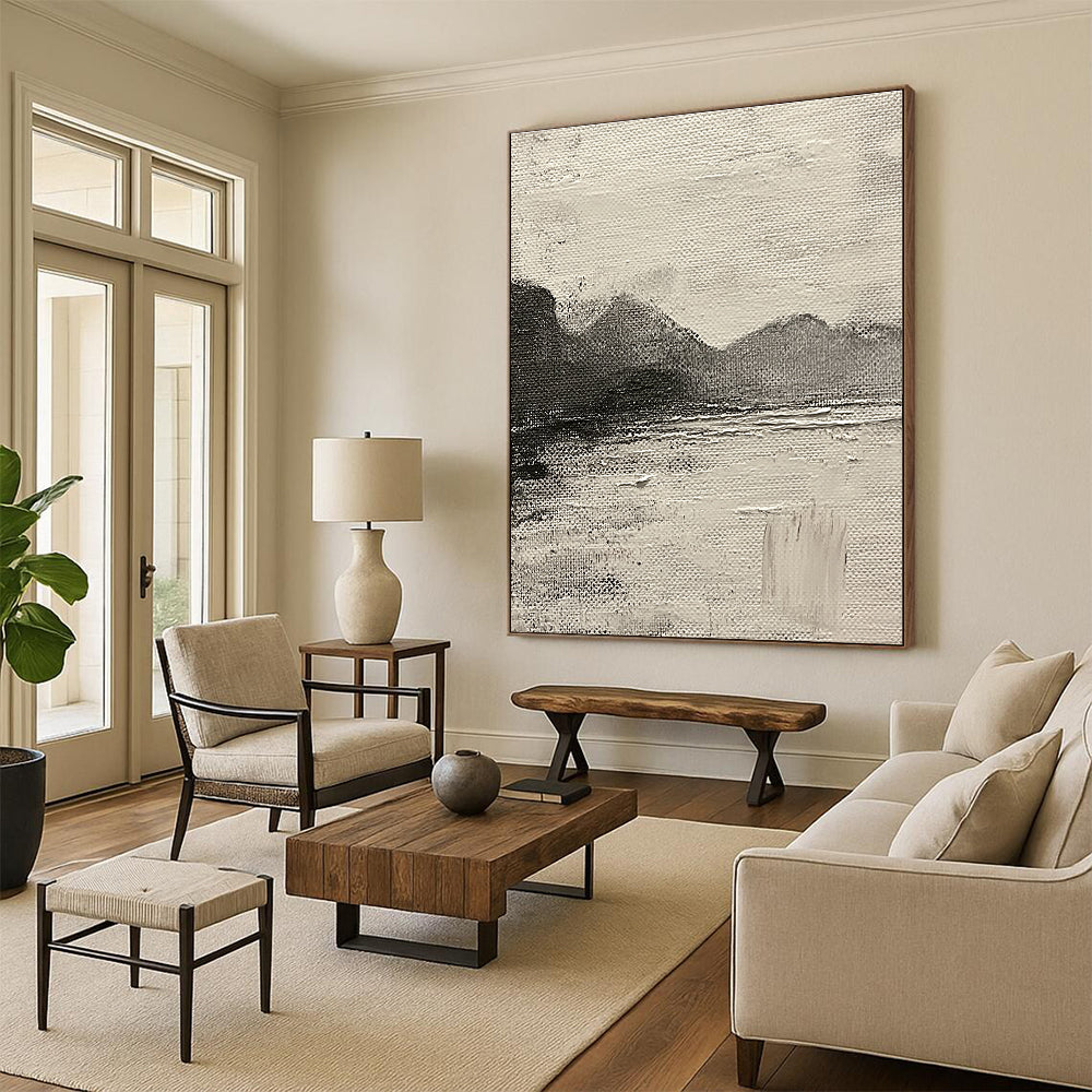 Monochromatic Abstract Landscape Painting for Minimalist Galleries GAB1115