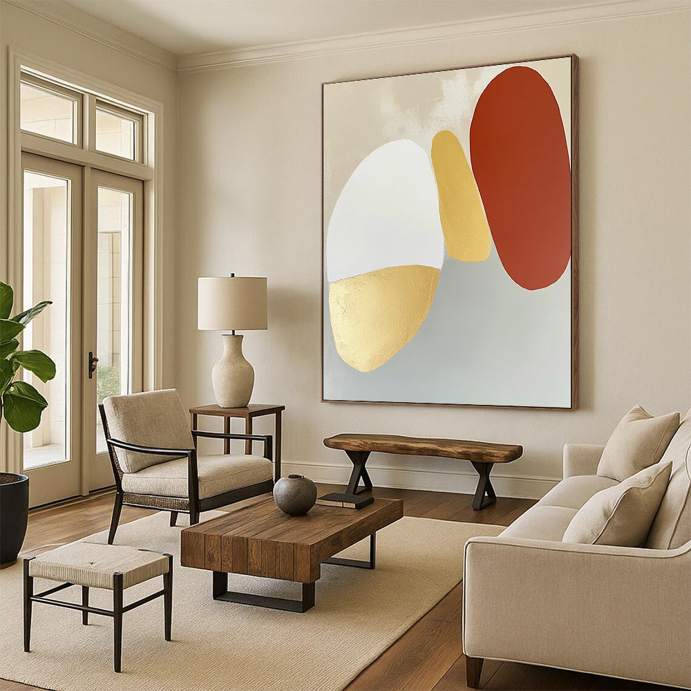 Color - Block Abstract Painting with Metallic Accents WINK874