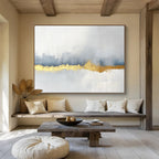 Elegant Gold - Accented Minimalist Abstract Painting with Subtle Textures ABS226