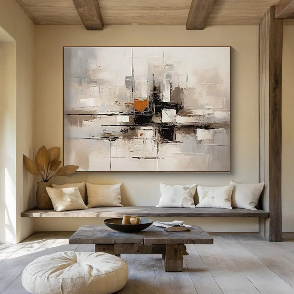 Modern Abstract Cityscape Painting for Contemporary Office Spaces YHT322