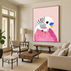 Playful Pink - Themed Parrot Art for Whimsical Spaces HENG227
