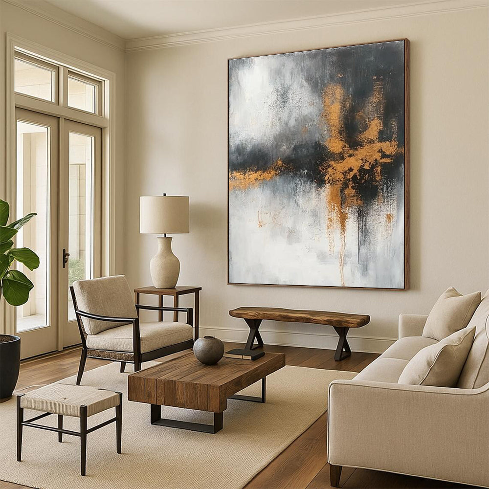 Gold - Splash Abstract Painting for Contemporary Art Galleries GAB0864