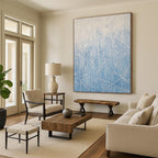 Blue Grass Abstract Painting for Minimalist Bathrooms GAB0776