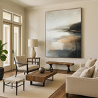 Misty Coastal Abstract Painting for Serene - Styled Bedrooms GAB1061