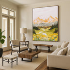 Mountain Valley Idyllic Abstract Painting for Rustic Interiors GAB1488
