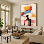 Colorful Hat - Wearing Figure Abstract Painting for Fashion - Inspired Interiors HENG324