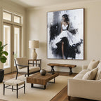 Elegant Woman in Dress Figurative Abstract Painting for Glamorous Interiors GAB1409