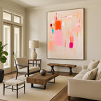 Pastel Color Block Abstract Painting for Charming - Styled Cafes GAB1096