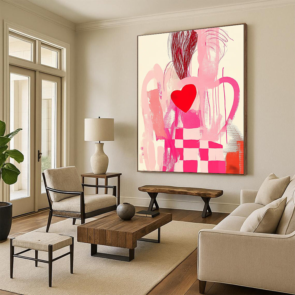Pink and Red Abstract Painting for Modern Boutique Dressing Rooms GAB1274
