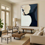 Minimalist Face Profile Abstract Painting with Clean Lines GAB0059