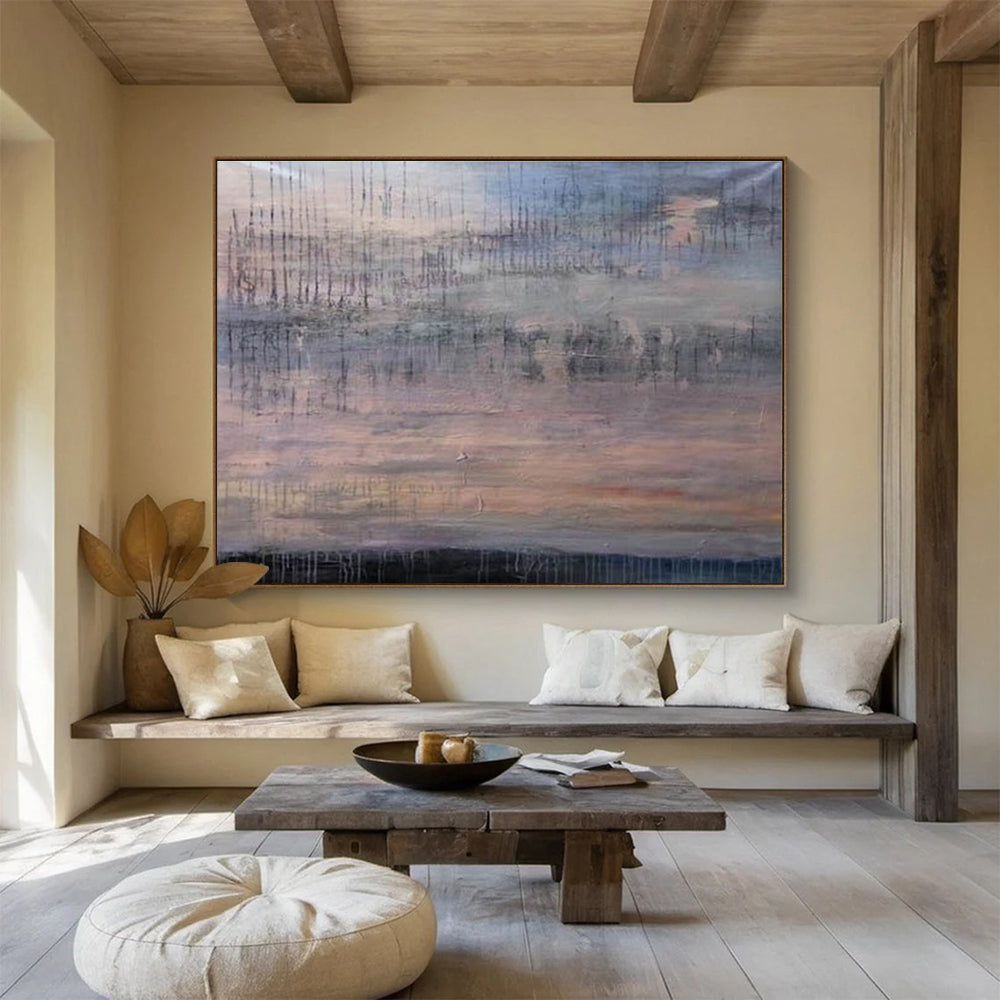 Dripping Sunset Abstract Painting for Beachfront Residences YHT150