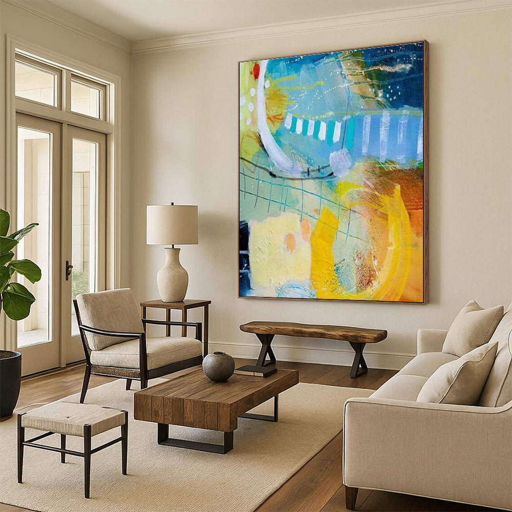 Colorful Whimsical Abstract Painting for Playful Interiors HENG409
