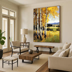 Yellow Birch Forest Painting of Autumnal Warmth GAB0149