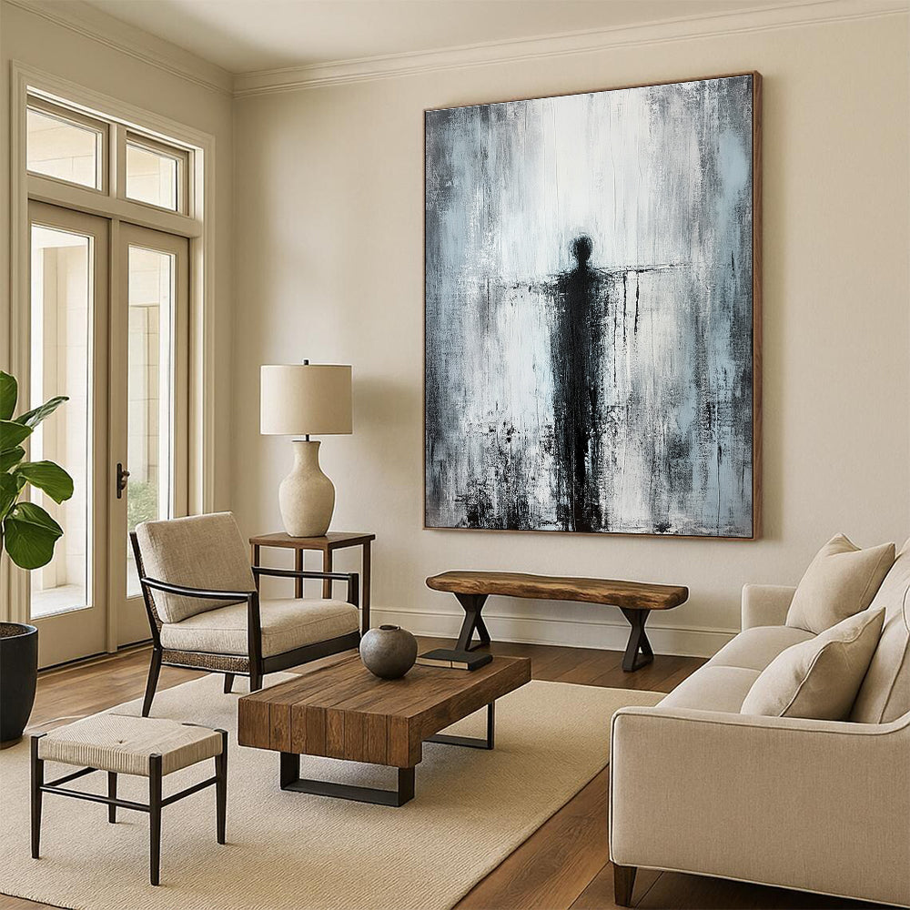 Dark Shadowy Figure - Expressive Abstract Human Art GAB0509