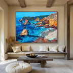 Coastal Rocks Abstract Painting for Seaside Home Living Rooms YHT454