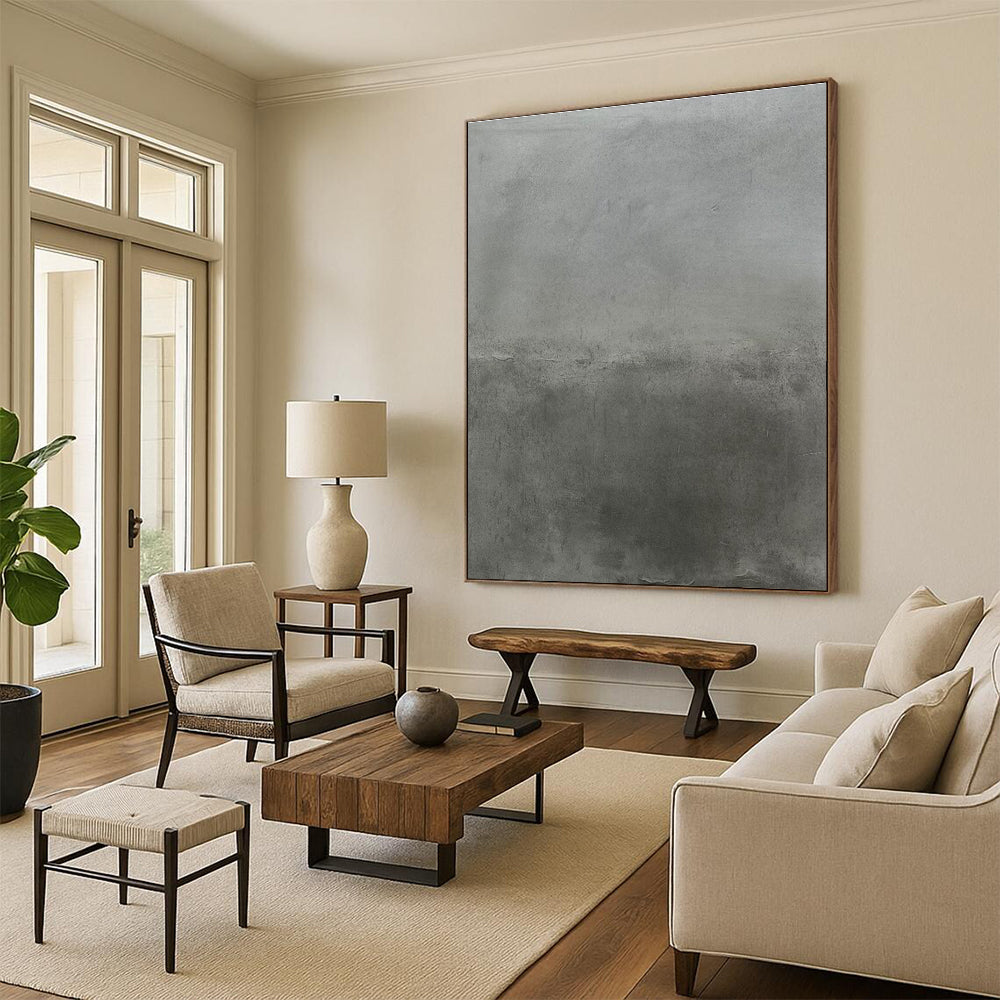 Gray Textured Abstract Painting for Industrial - Style Interiors HENG520