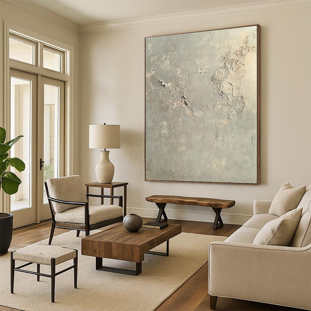 Gray Textured Background Abstract Painting with Industrial Charm WINK037