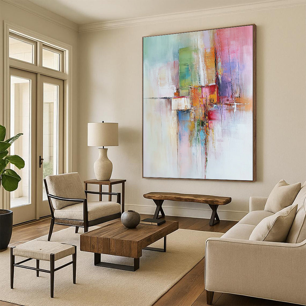 Colorful Abstract Cityscape Painting with Artistic Urbanity WINK468