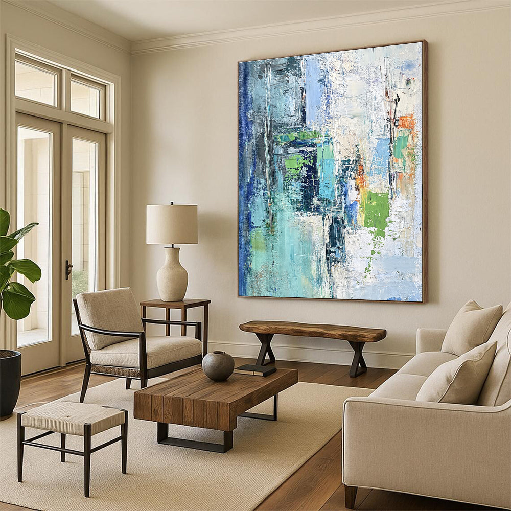 Blue Green Orange Abstract Painting with Vivid Harmony WINK459
