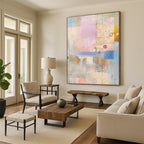 Collage of Textures 2 Abstract Painting with Whimsical Assemblage WINK195