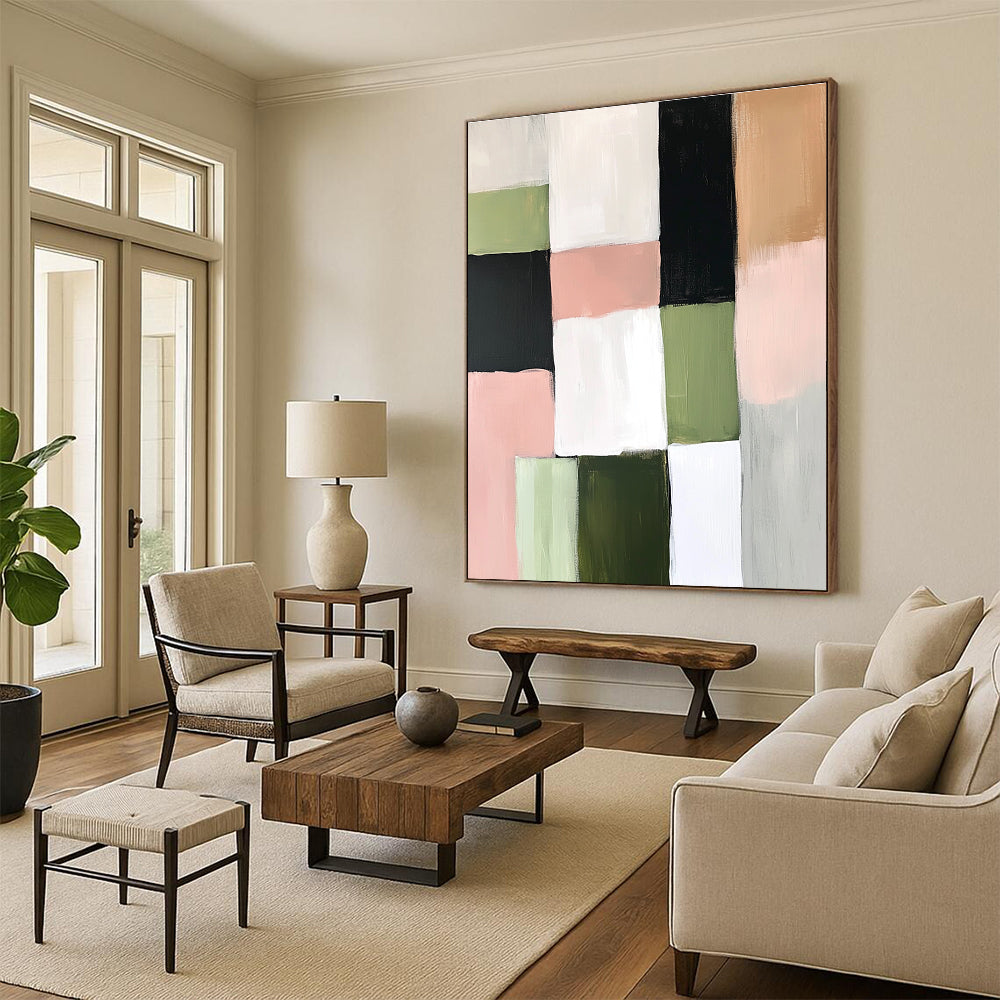Color Block Patchwork Abstract Painting with Playful Harmony WINK153