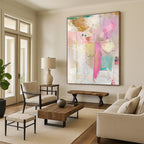 Pink and Gold Collage Luxe Mixed Media Abstract Painting GAB0251