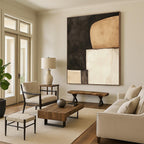 Monochromatic Geometric Shapes Abstract Painting with Timeless Simplicity WINK057