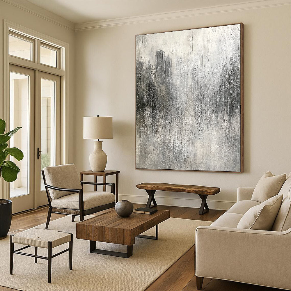 Gray Abstract Texture Painting for Industrial - Style Lofts GAB0974