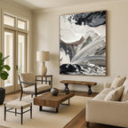 Monochrome Textured Abstraction Painting for Modern Galleries HENG440