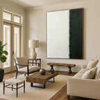 Black and White Textured Abstract Painting with Bold Contrast WINK308