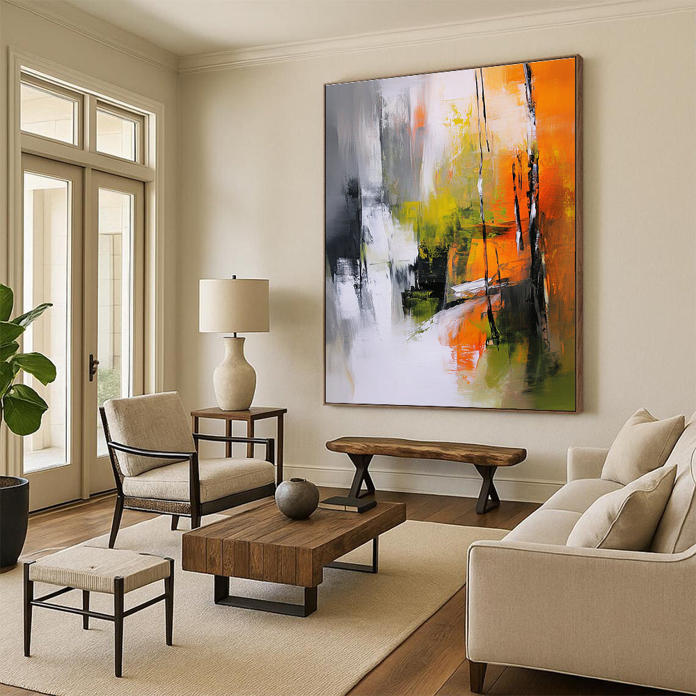Nature - Inspired Abstract Painting with Vivid Color Palette WINK808