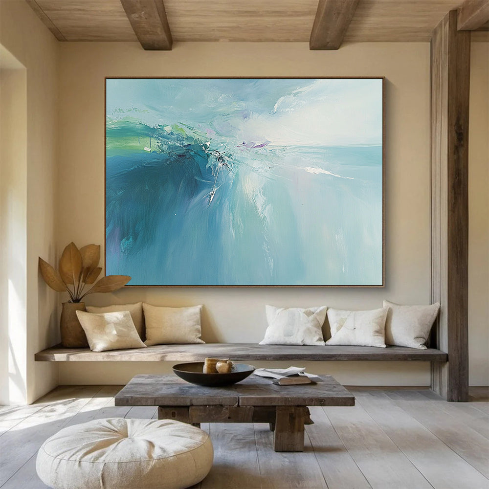 Soft Blue Sea - Sky Abstract Painting ABS208