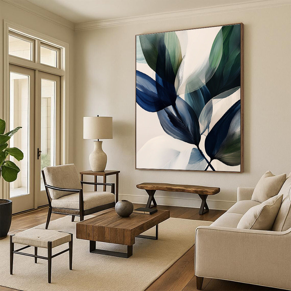 Transparent Abstract Leaves Painting for Modern Living Rooms GAB1149