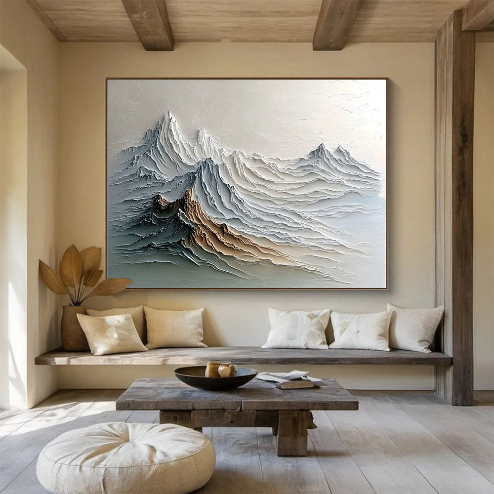 3D Textured Mountain Relief Art Pushing Traditional Painting Boundaries Abstract Art ABS148