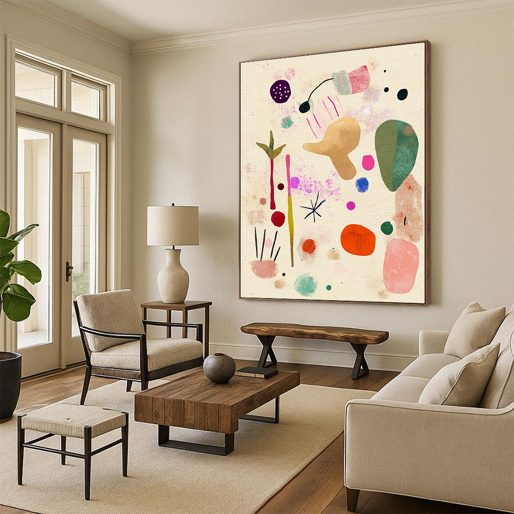 Abstract Colorful Shapes Painting for Bohemian - Style Kids’ Rooms GAB1326
