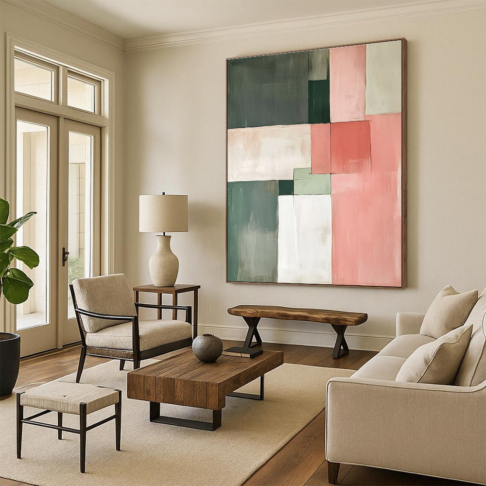 Subtle Color Blocks Abstract Painting with Calm Sophistication WINK154