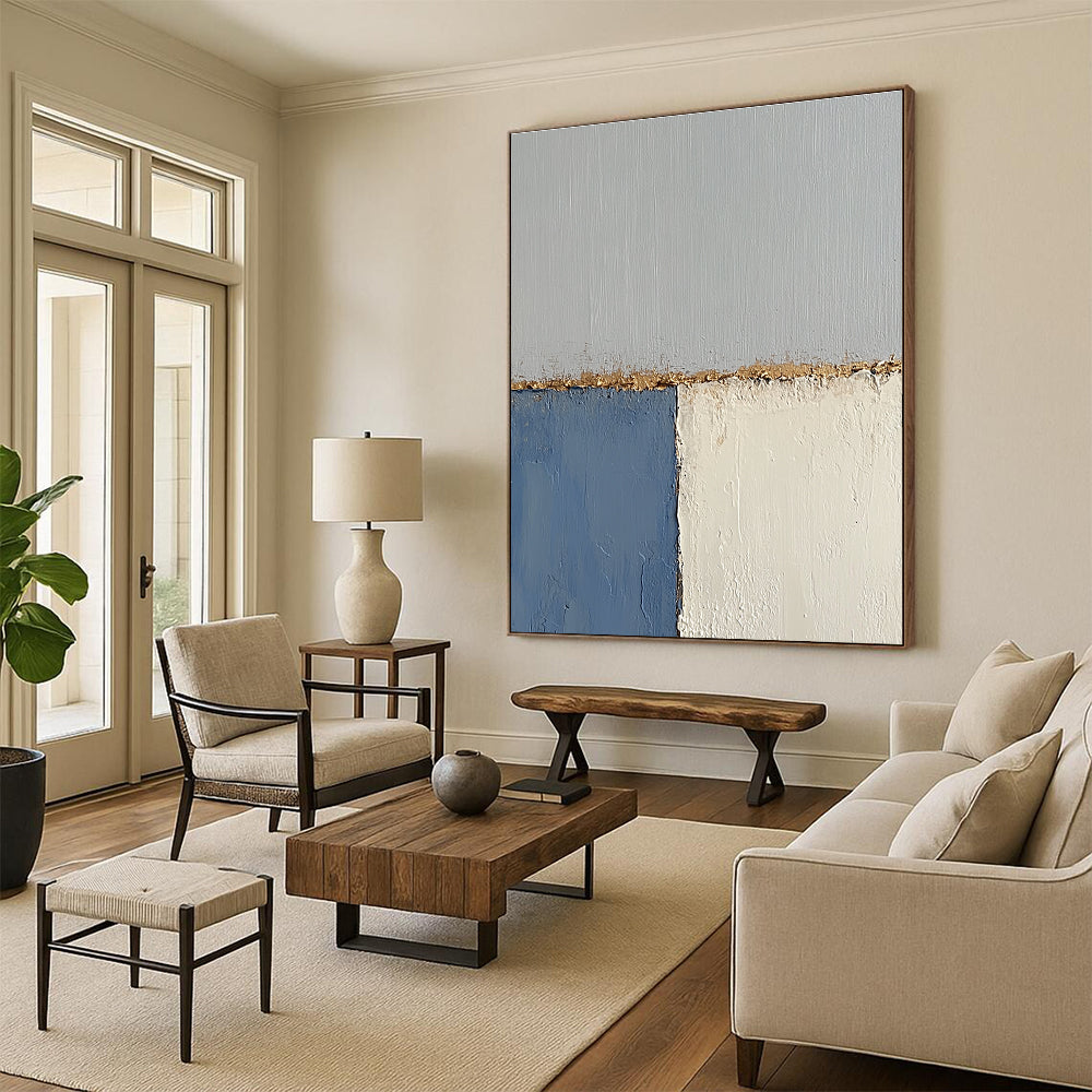 Textured Color Block Edges Abstract Painting with Tactile Interest WINK165