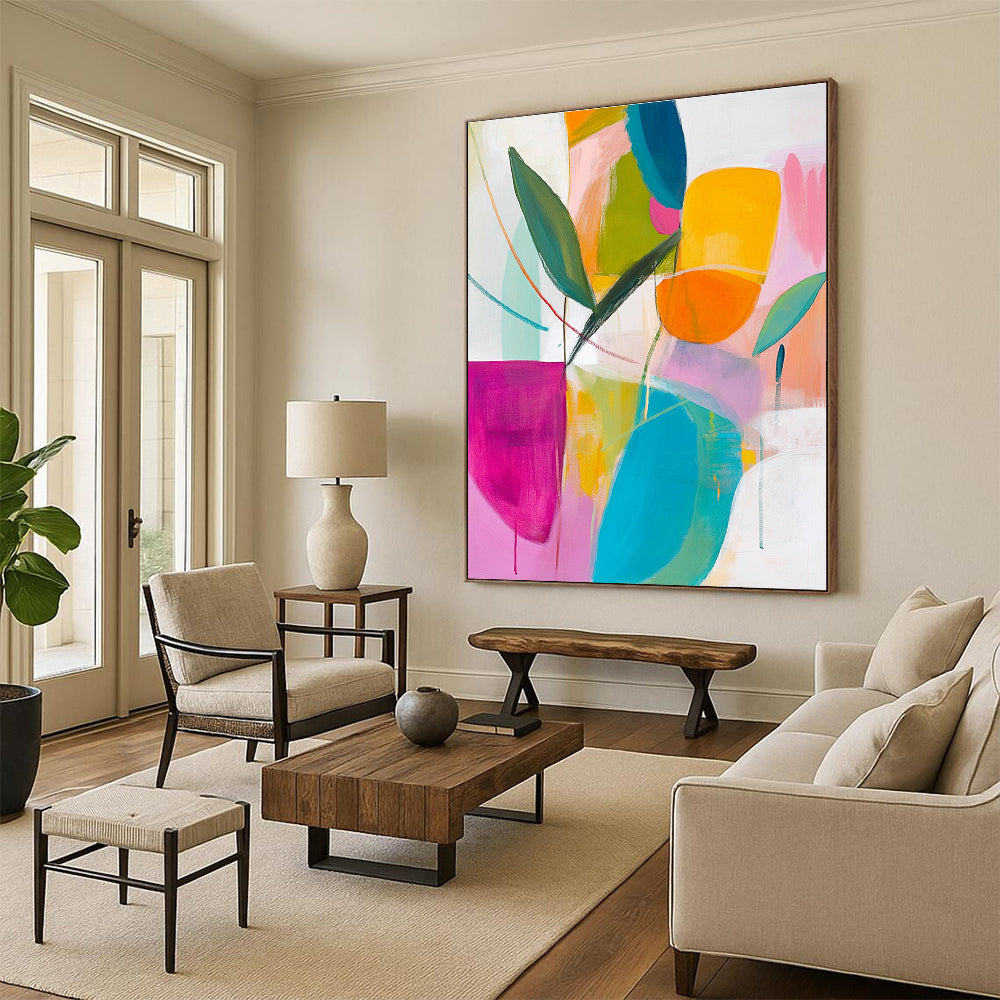 Colorful Abstract Shapes Vibrant Abstract Painting GAB0338