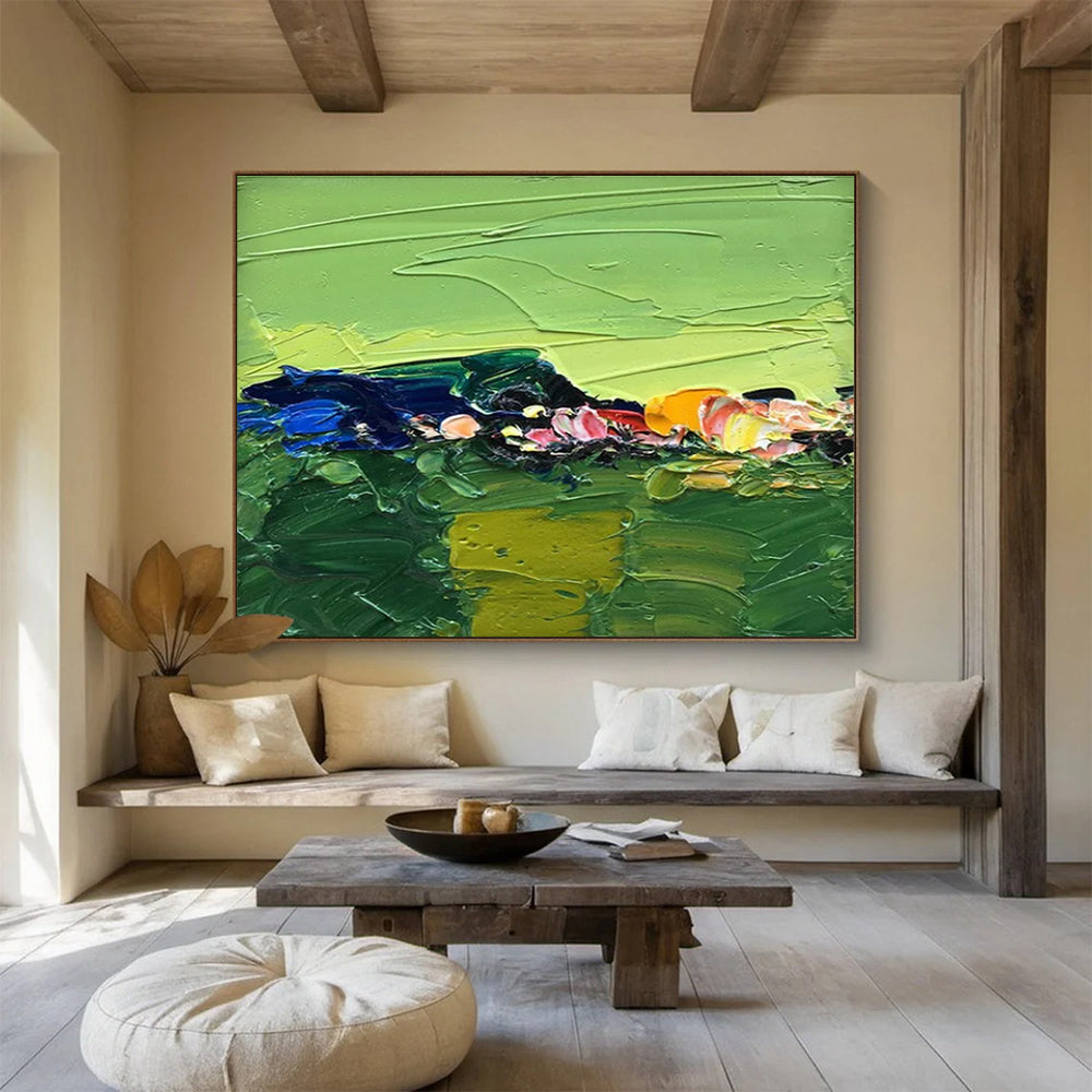 Green Abstract Painting for Modern Art Galleries YHT436