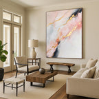 Pink and Gold Marble - like Abstract Painting with Luxurious Flow WINK279
