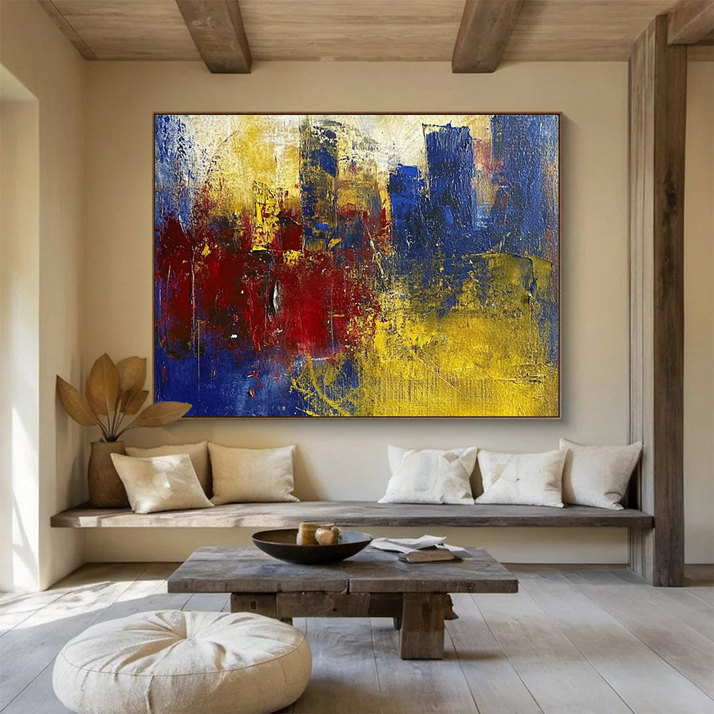 Abstract City Fragment Painting with Textured, Urban Layers ABS515