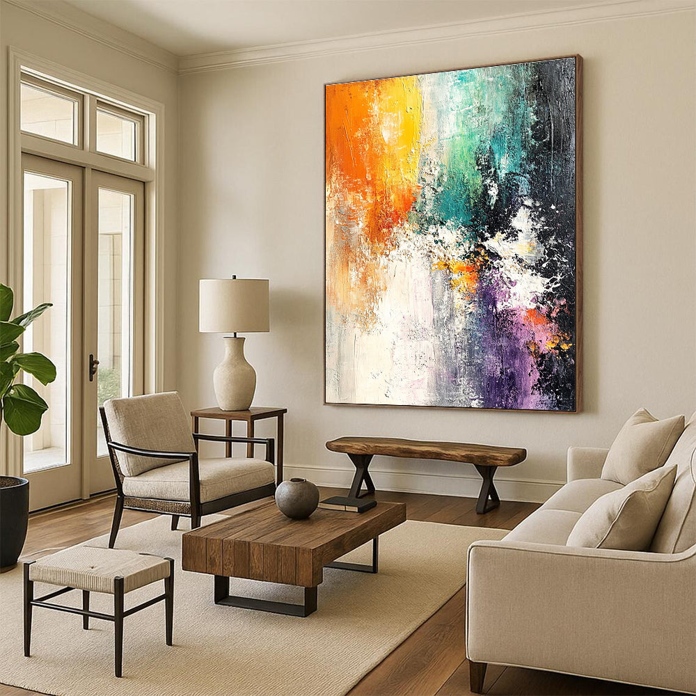 Colorful Textured Abstract Painting for Creative Art Studios GAB0892