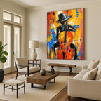 Jazz Musician Silhouette - Vivid Colorful Abstract Painting GAB0420