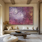Textured Purple Abstract Painting for Luxury Wine Bars YHT361