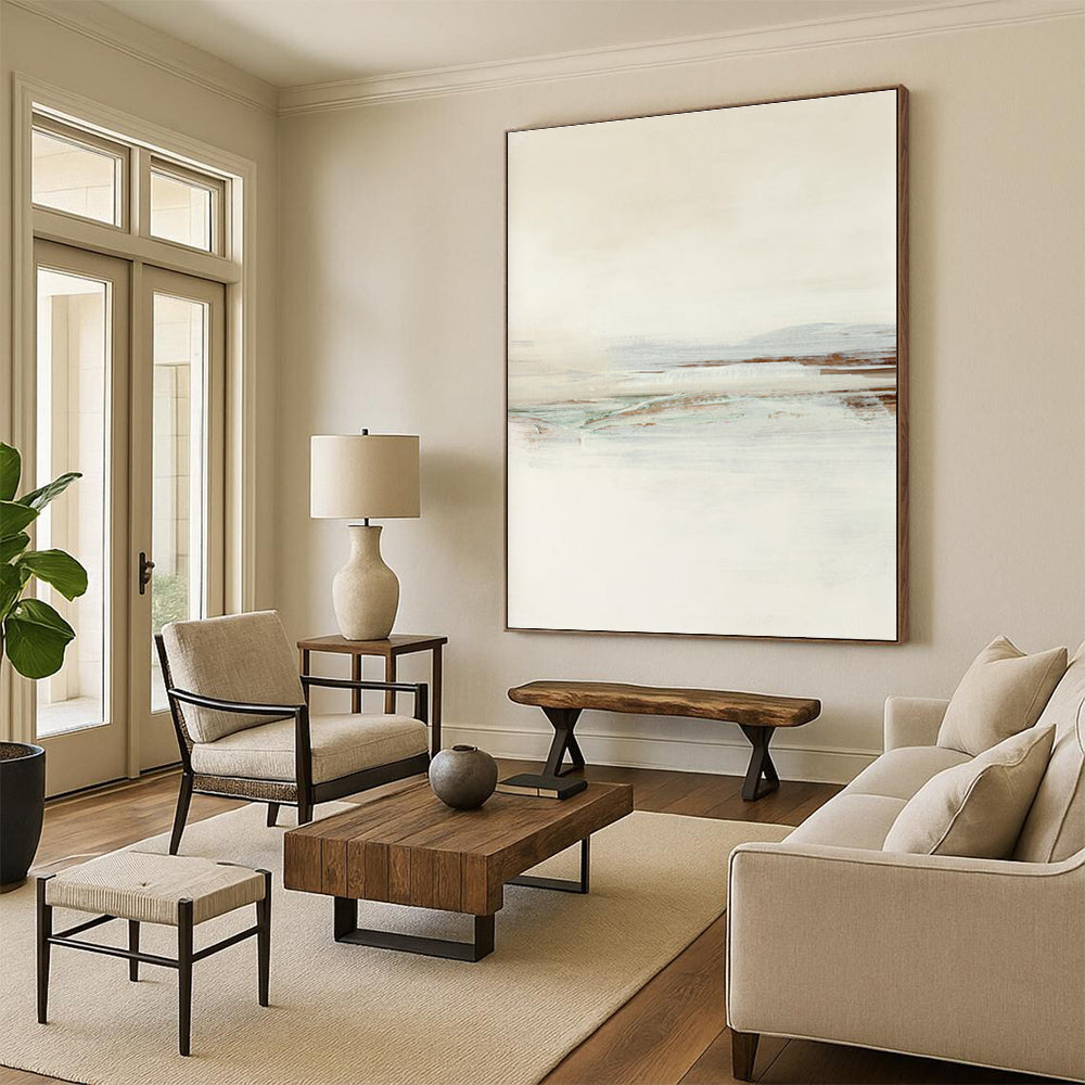 Calming Soft - Toned Abstract Landscape for Neutral Interiors HENG224