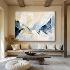 Soft Color Mountain Abstract with Gentle Brushstrokes Abstract Painting ABS358